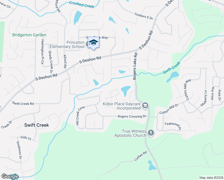 map of restaurants, bars, coffee shops, grocery stores, and more near 6878 Gallier Street in Lithonia