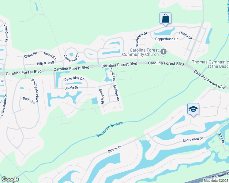 map of restaurants, bars, coffee shops, grocery stores, and more near 254 Seabert Road in Myrtle Beach