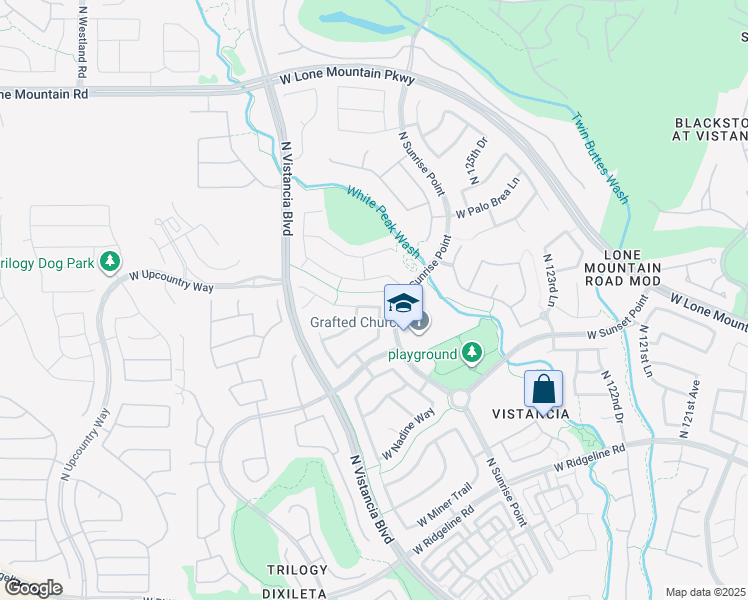 map of restaurants, bars, coffee shops, grocery stores, and more near 12731 West Eagle Ridge Lane in Peoria