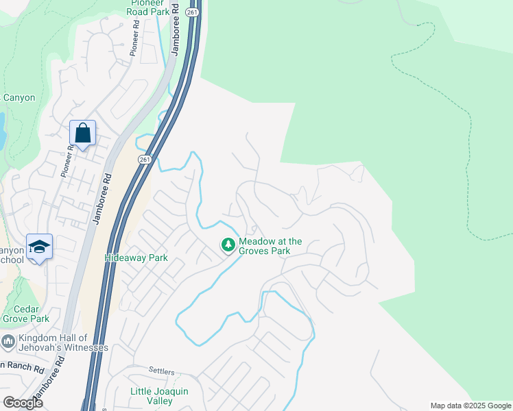map of restaurants, bars, coffee shops, grocery stores, and more near 212 Clear Falls in Irvine