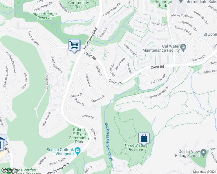 map of restaurants, bars, coffee shops, grocery stores, and more near 6330 Sattes Drive in Rancho Palos Verdes