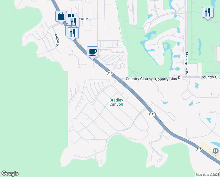 map of restaurants, bars, coffee shops, grocery stores, and more near 70397 Boothill Road in Rancho Mirage