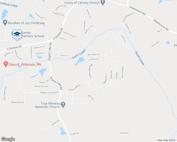 map of restaurants, bars, coffee shops, grocery stores, and more near 1858 Cutters Mill Way in Lithonia