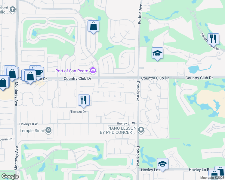 map of restaurants, bars, coffee shops, grocery stores, and more near 202 Piazza Di Sotto in Palm Desert