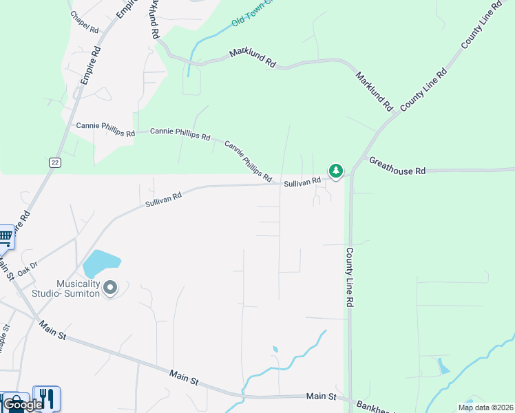 map of restaurants, bars, coffee shops, grocery stores, and more near 60 Judy Circle in Sumiton
