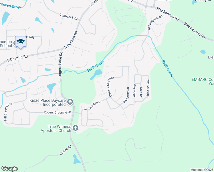 map of restaurants, bars, coffee shops, grocery stores, and more near 1833 Cutters Mill Way in Lithonia