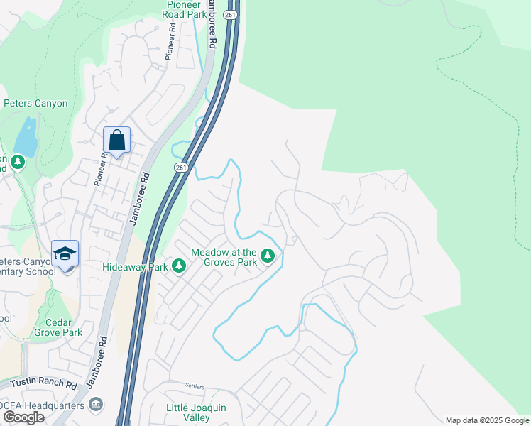 map of restaurants, bars, coffee shops, grocery stores, and more near 107 Gypsum in Irvine