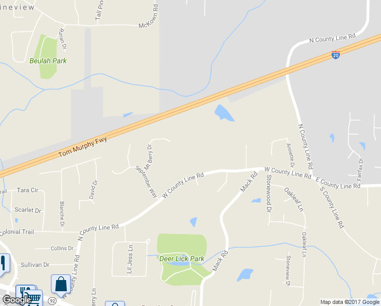 map of restaurants, bars, coffee shops, grocery stores, and more near 3320 West County Line Road in Douglasville