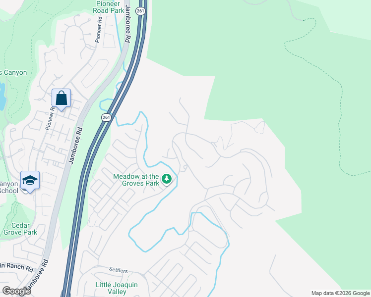map of restaurants, bars, coffee shops, grocery stores, and more near 210 Clear Falls in Irvine