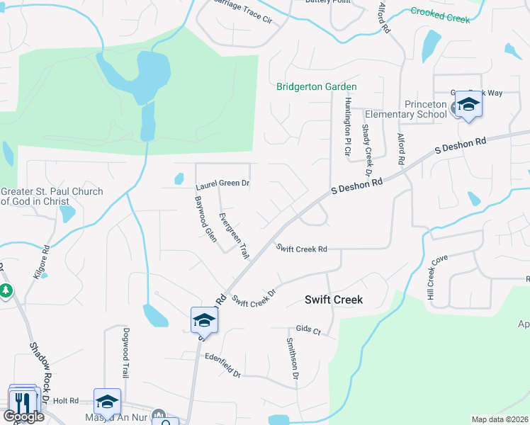 map of restaurants, bars, coffee shops, grocery stores, and more near 6468 Berryvale Drive in Lithonia
