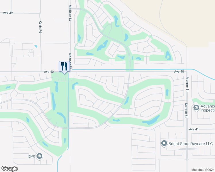 map of restaurants, bars, coffee shops, grocery stores, and more near 81316 Camino Sevilla in Indio