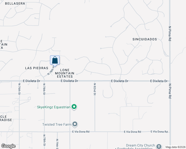 map of restaurants, bars, coffee shops, grocery stores, and more near 8300 East Dixileta Drive in Scottsdale