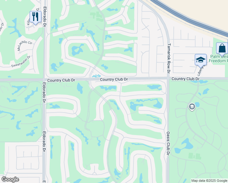 map of restaurants, bars, coffee shops, grocery stores, and more near 511 Red Arrow Trail in Palm Desert