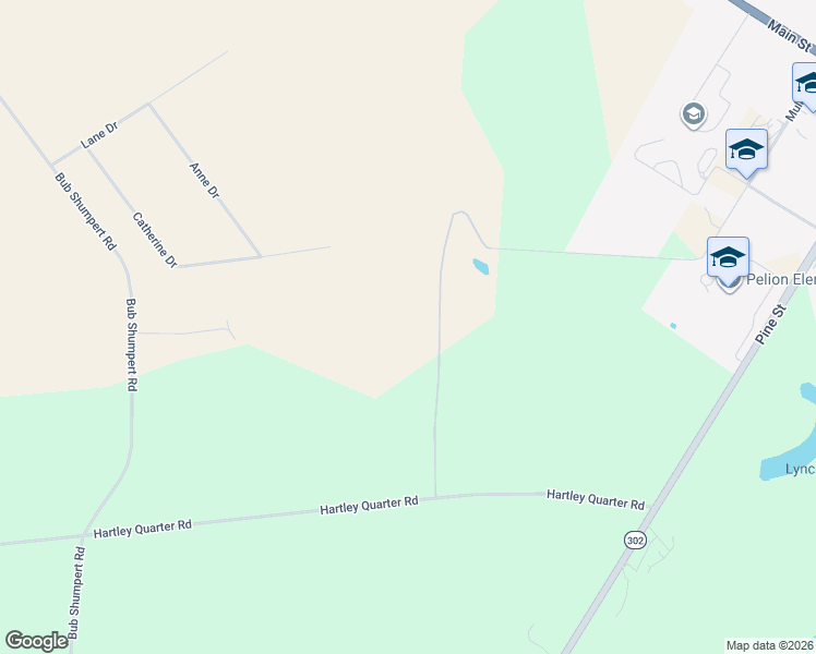 map of restaurants, bars, coffee shops, grocery stores, and more near 210 Hartley Quarter Road in Pelion