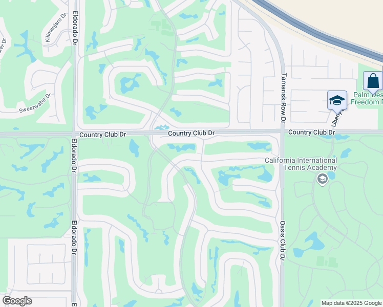 map of restaurants, bars, coffee shops, grocery stores, and more near 524 Red Arrow Trail in Palm Desert
