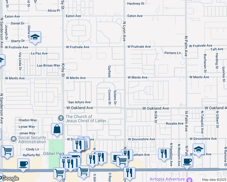 map of restaurants, bars, coffee shops, grocery stores, and more near 689 Solano Drive in Hemet