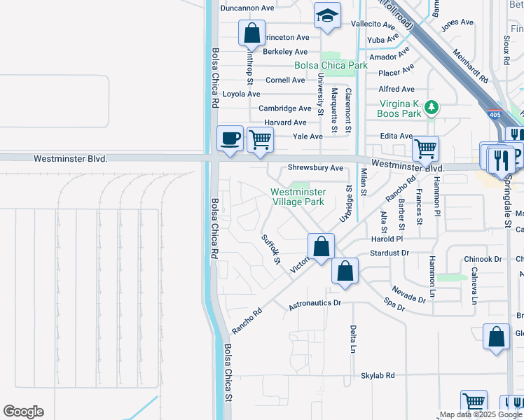 map of restaurants, bars, coffee shops, grocery stores, and more near 5102 Piccadilly Circle in Westminster