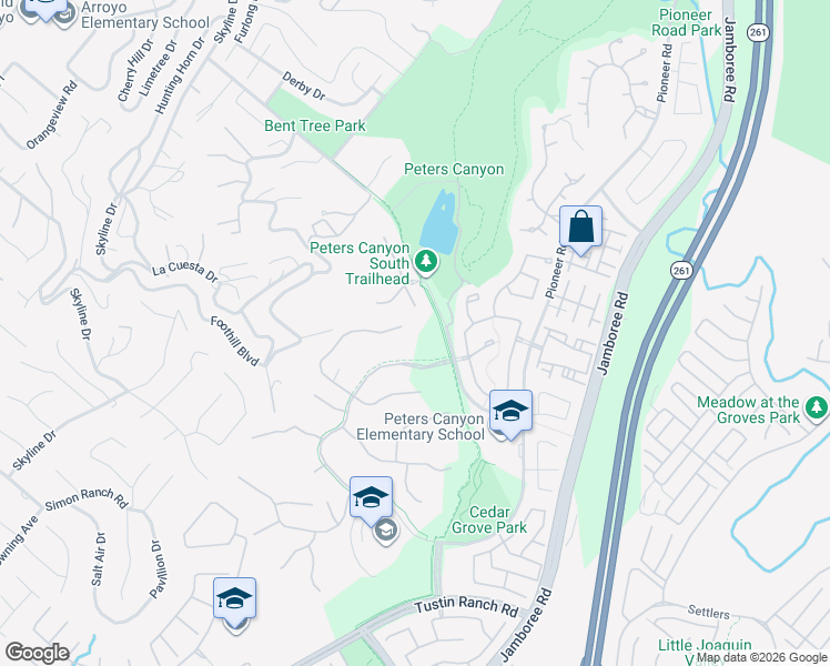 map of restaurants, bars, coffee shops, grocery stores, and more near 10920 Silverado Terrace in Tustin