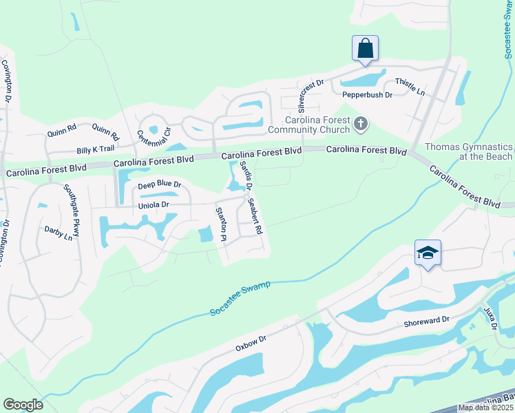 map of restaurants, bars, coffee shops, grocery stores, and more near 201 Sardis Drive in Myrtle Beach