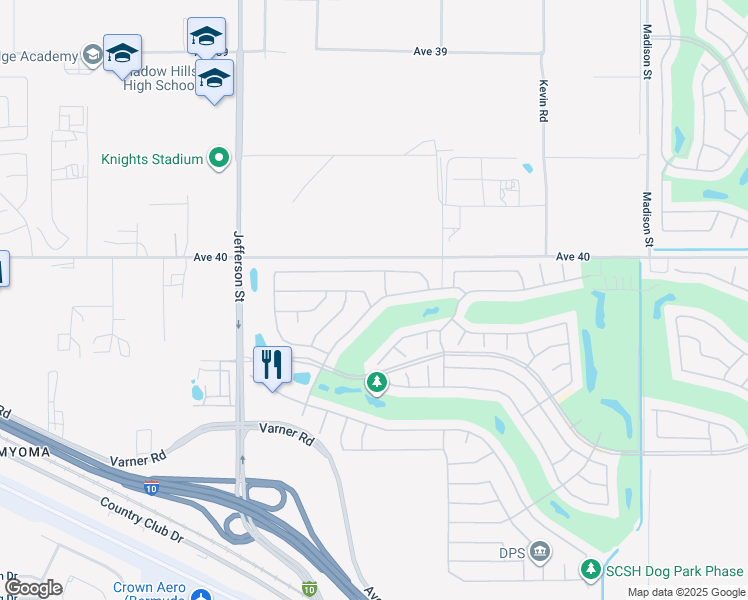 map of restaurants, bars, coffee shops, grocery stores, and more near 78496 Calle Santa Claudia in Indio