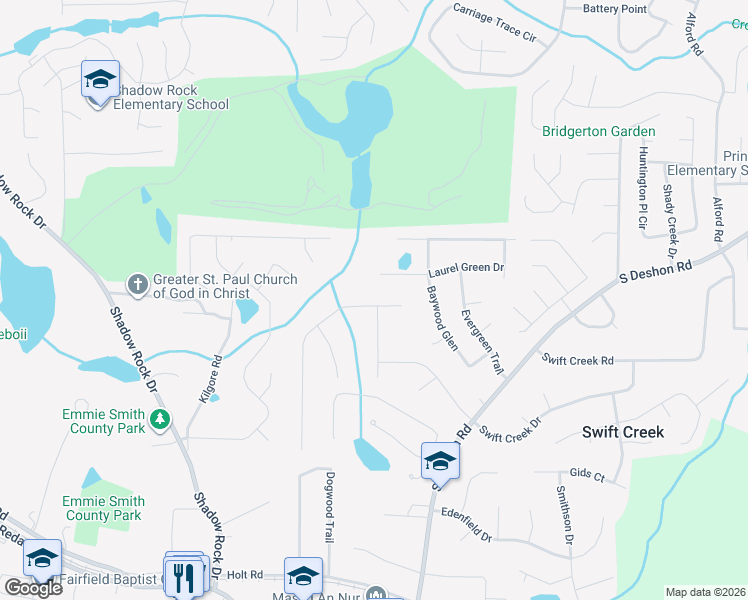 map of restaurants, bars, coffee shops, grocery stores, and more near 6266 Silver Spur Drive in Lithonia