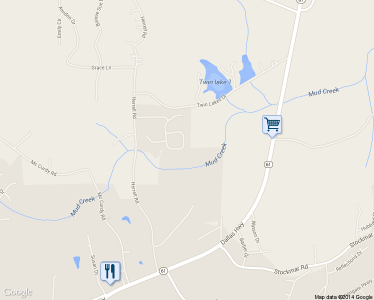 map of restaurants, bars, coffee shops, grocery stores, and more near 280 White Flower Circle in Villa Rica