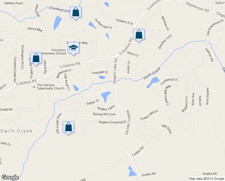 map of restaurants, bars, coffee shops, grocery stores, and more near 1544 Rogers Preserve Road in Lithonia