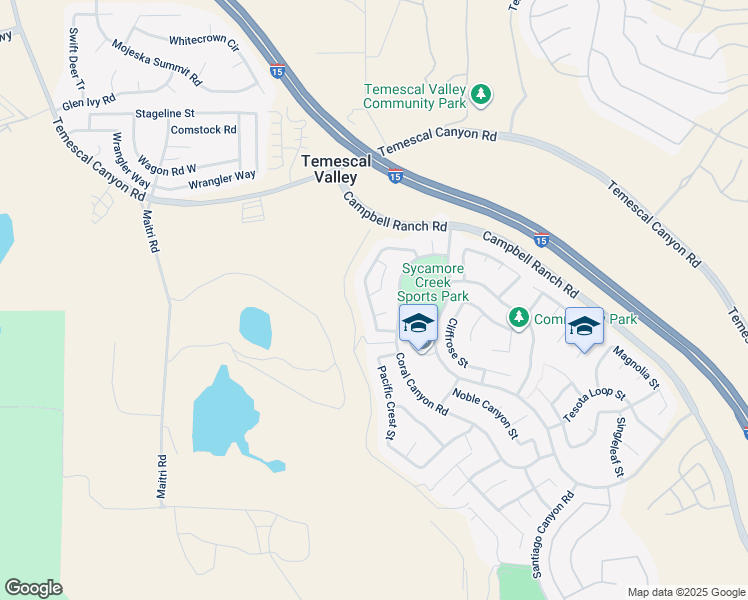 map of restaurants, bars, coffee shops, grocery stores, and more near 25006 Pine Creek Loop in Corona