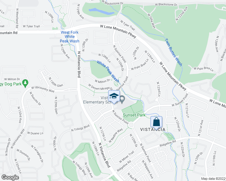 map of restaurants, bars, coffee shops, grocery stores, and more near 12696 Desert Mirage Drive in Peoria