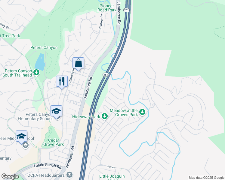 map of restaurants, bars, coffee shops, grocery stores, and more near 66 Poncho in Irvine