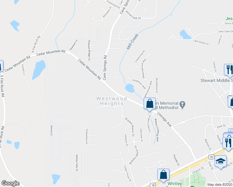 map of restaurants, bars, coffee shops, grocery stores, and more near 8197 Chicago Avenue in Douglasville