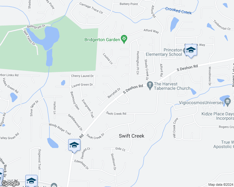 map of restaurants, bars, coffee shops, grocery stores, and more near 1236 Berryhill Drive in Lithonia