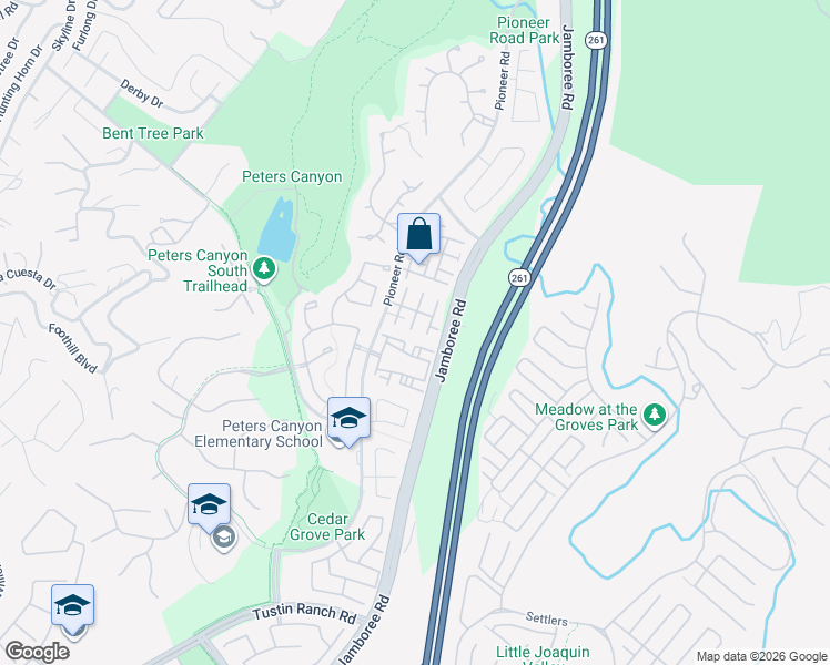 map of restaurants, bars, coffee shops, grocery stores, and more near 10950 Gray Place in Tustin