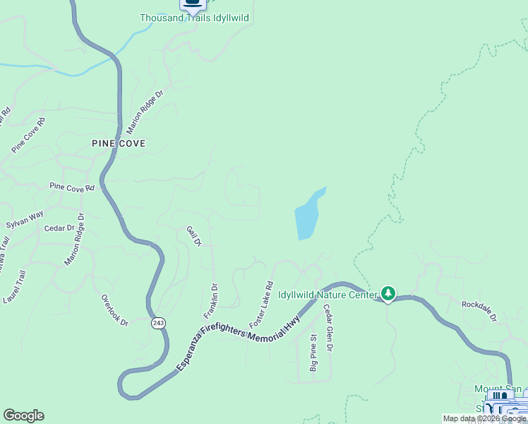 map of restaurants, bars, coffee shops, grocery stores, and more near 25140 Coulter Drive in Idyllwild-Pine Cove