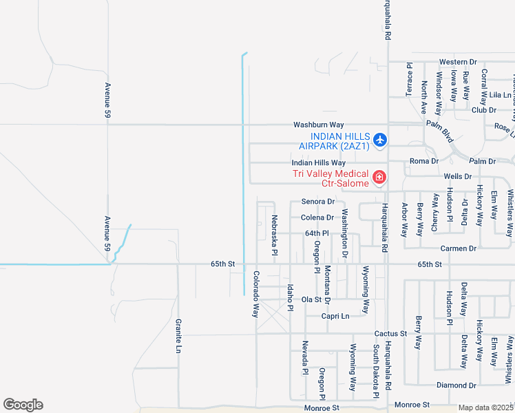 map of restaurants, bars, coffee shops, grocery stores, and more near 66501 Senora Drive in Salome