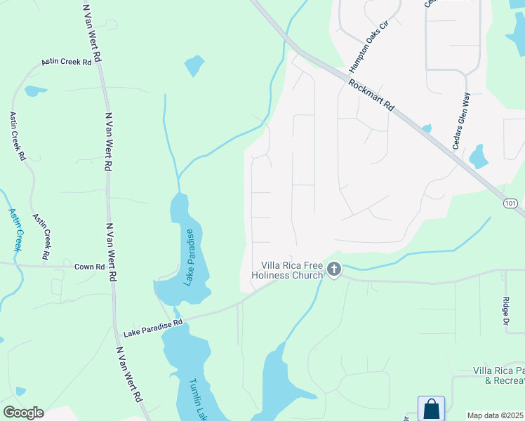 map of restaurants, bars, coffee shops, grocery stores, and more near 22 Lilly Oak Court in Villa Rica