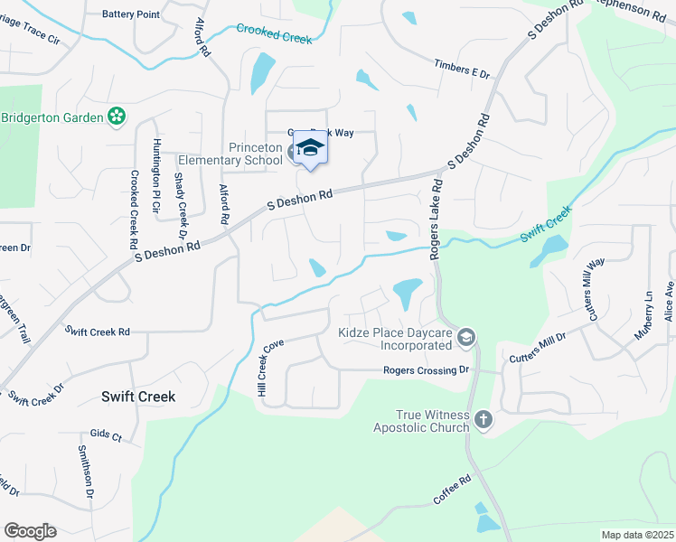 map of restaurants, bars, coffee shops, grocery stores, and more near 1224 Woodfield Trce in Lithonia