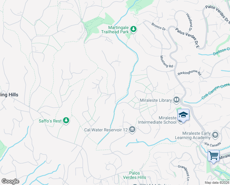 map of restaurants, bars, coffee shops, grocery stores, and more near 14 Chuckwagon Road in Rolling Hills