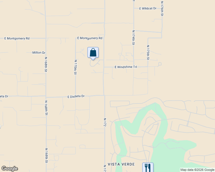 map of restaurants, bars, coffee shops, grocery stores, and more near 29915 North 172 in Rio Verde