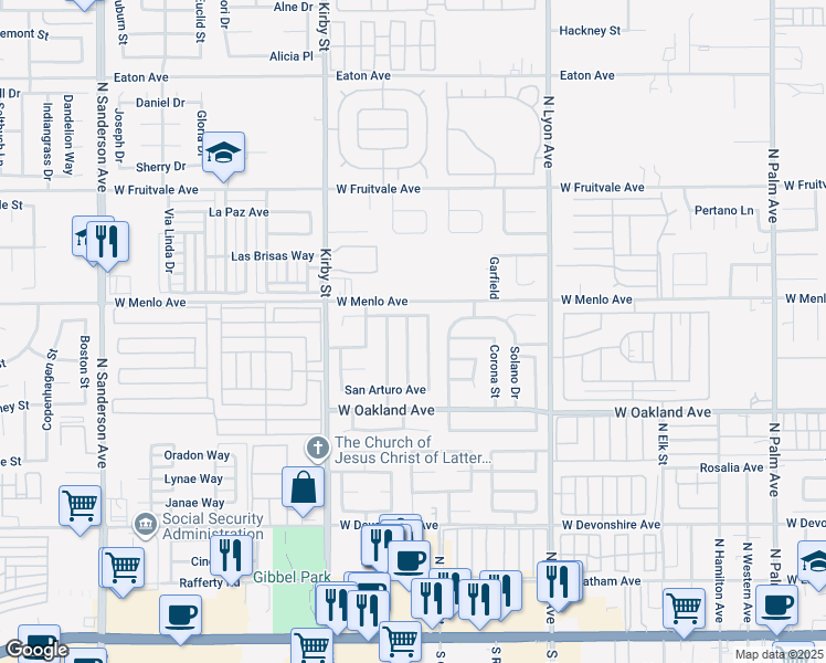 map of restaurants, bars, coffee shops, grocery stores, and more near 662 San Marino Street in Hemet