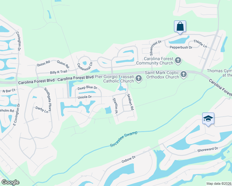 map of restaurants, bars, coffee shops, grocery stores, and more near 560 Uniola Drive in Myrtle Beach
