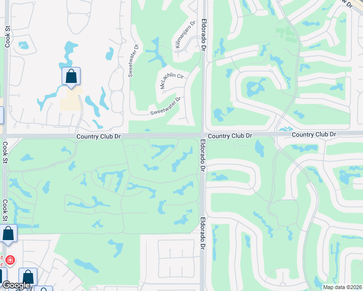 map of restaurants, bars, coffee shops, grocery stores, and more near 2 Ponderosa Circle in Palm Desert