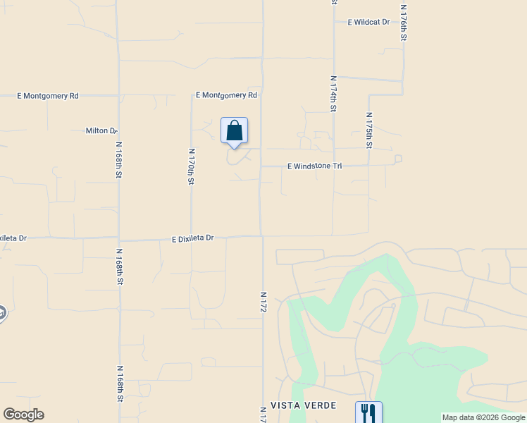 map of restaurants, bars, coffee shops, grocery stores, and more near 29915 North 172 in Rio Verde