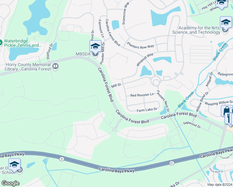 map of restaurants, bars, coffee shops, grocery stores, and more near 5037 Cobblers Court in Myrtle Beach