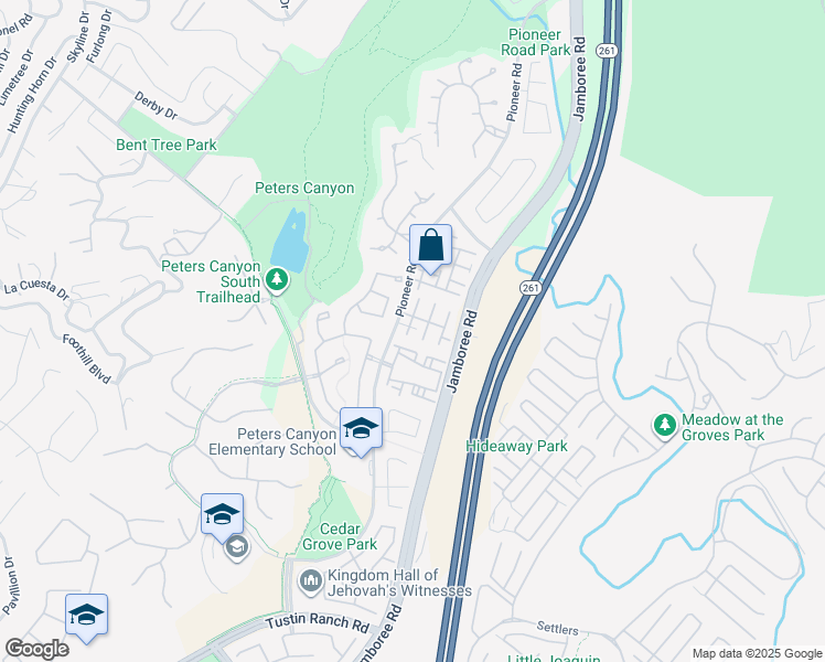 map of restaurants, bars, coffee shops, grocery stores, and more near 10950 Gray Place in Tustin