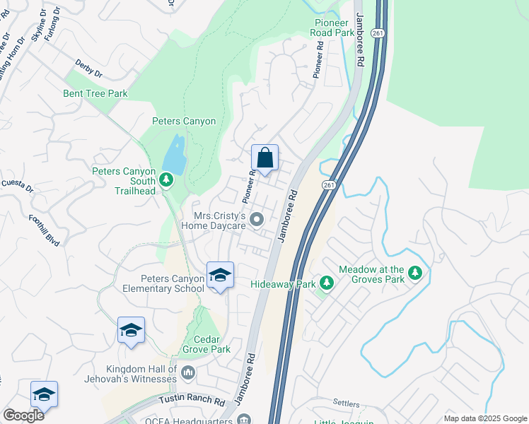map of restaurants, bars, coffee shops, grocery stores, and more near 10924 Kimball Place in Tustin