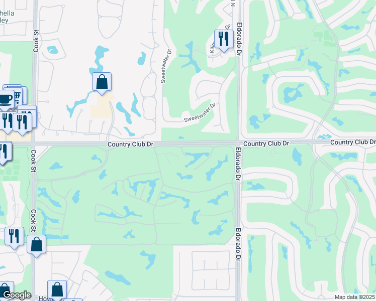 map of restaurants, bars, coffee shops, grocery stores, and more near 347 Bouquet Canyon Drive in Palm Desert