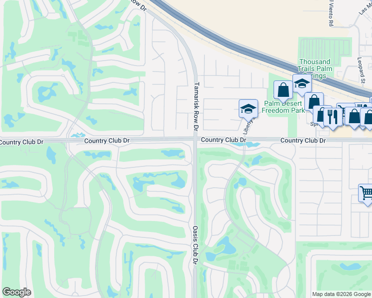 map of restaurants, bars, coffee shops, grocery stores, and more near 901 Box Canyon Trail in Palm Desert
