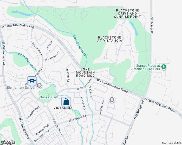 map of restaurants, bars, coffee shops, grocery stores, and more near 12144 West Desert Mirage Drive in Peoria