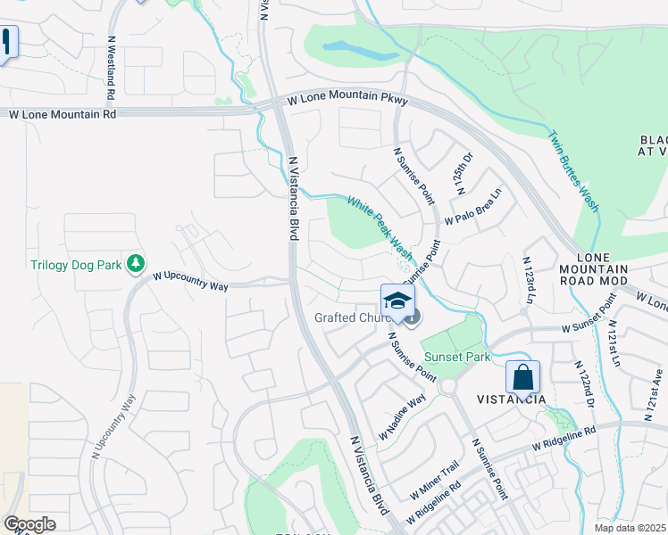 map of restaurants, bars, coffee shops, grocery stores, and more near 12808 West Desert Mirage Drive in Peoria